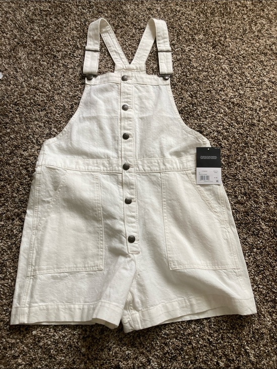 Lee Pants - Lee White Denim Short Overalls